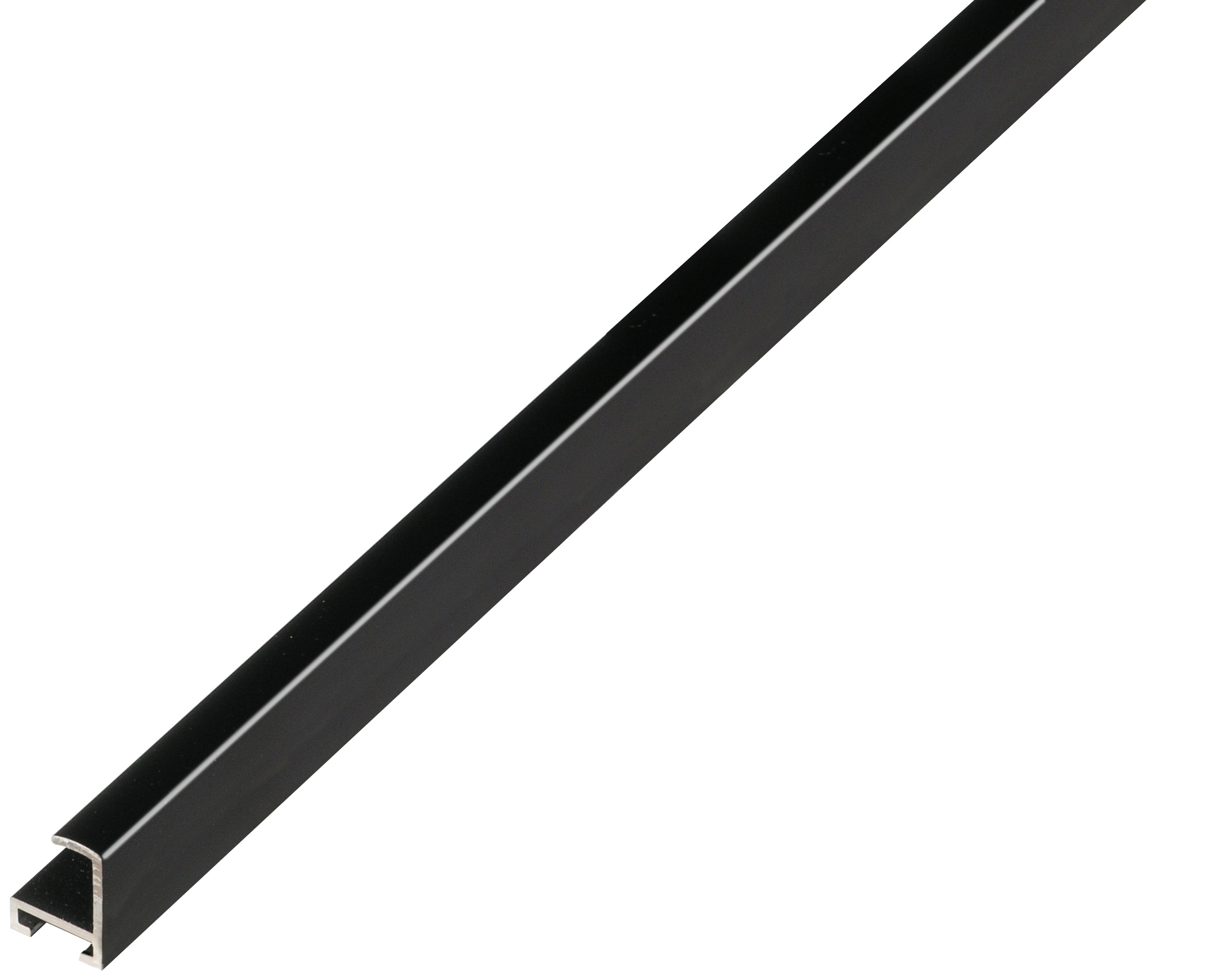 Baguette aluminium - plate, noire satinée - 1250