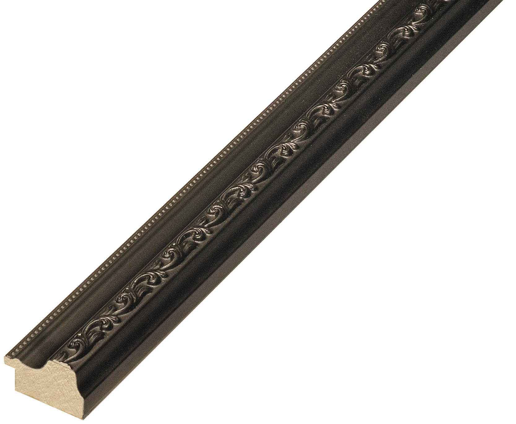 Baguette pin jointé, larg.22mm, haut.32mm - Noir avec décorations