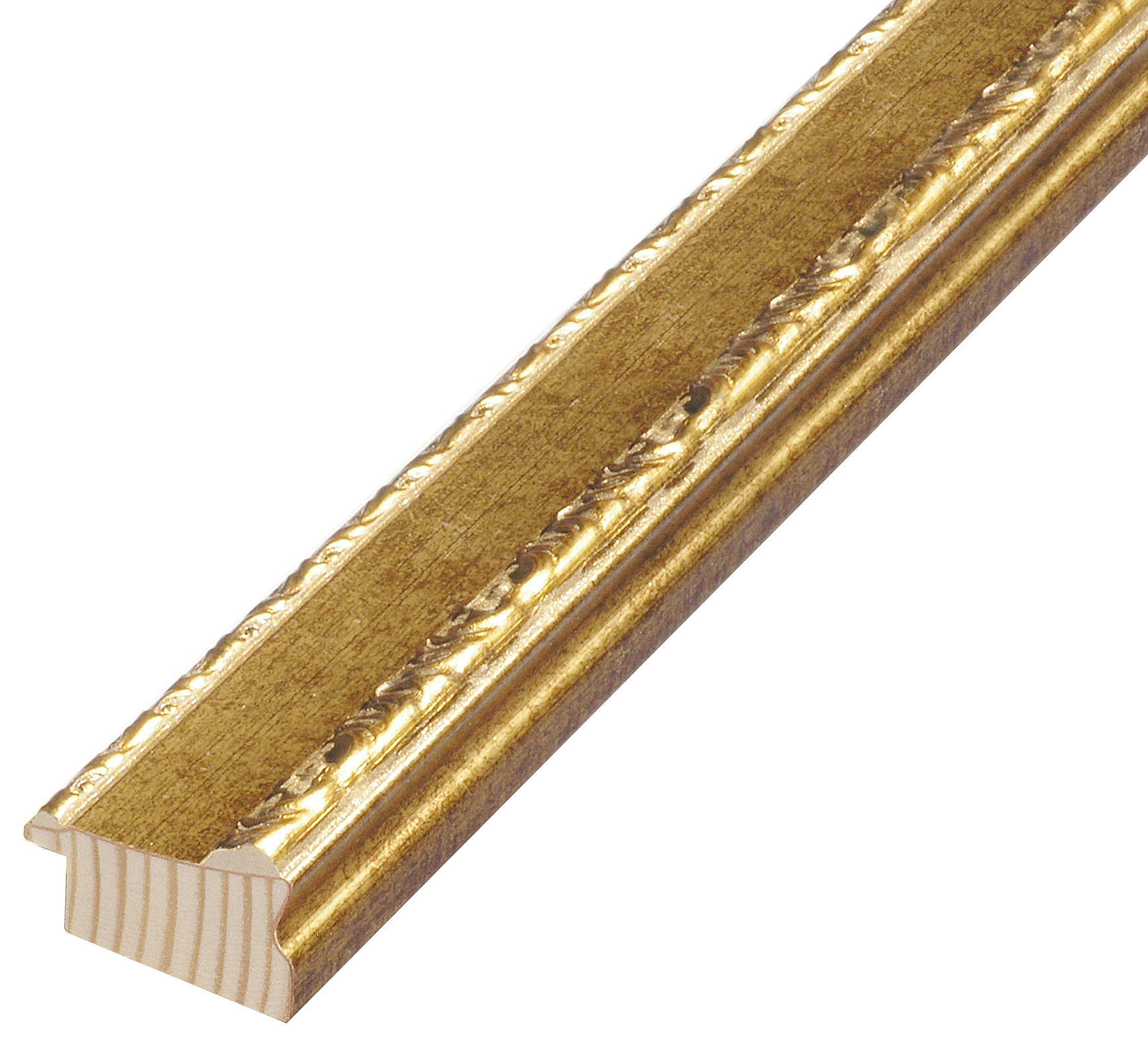 Baguette sapin jointé 35mm larg. 23 haut. - avec décorations - 414ORO