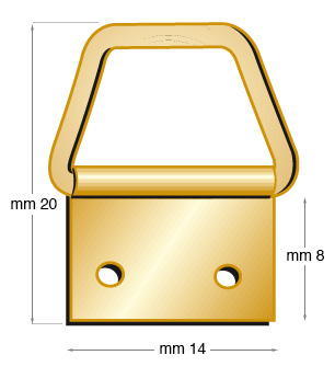 Attaches trapézoïdales laitonnées n.3 - Par 500