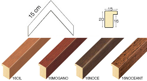 Série complète d'èchantillons à angle de la baguette 16 (4 pièces)