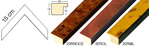 Série complète d'èchantillons à angle de la baguette 20R (3 pièces)