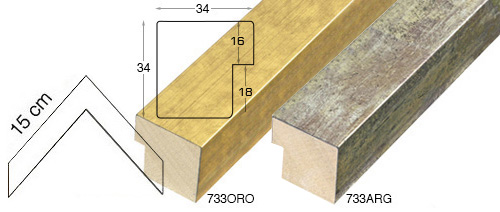 Série complète d'èchantillons à angle de la baguette 733 (2 pièces)