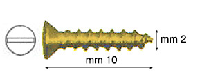 Vis fer laitoné, tête plate, mm 2x10 - Par 200 pces