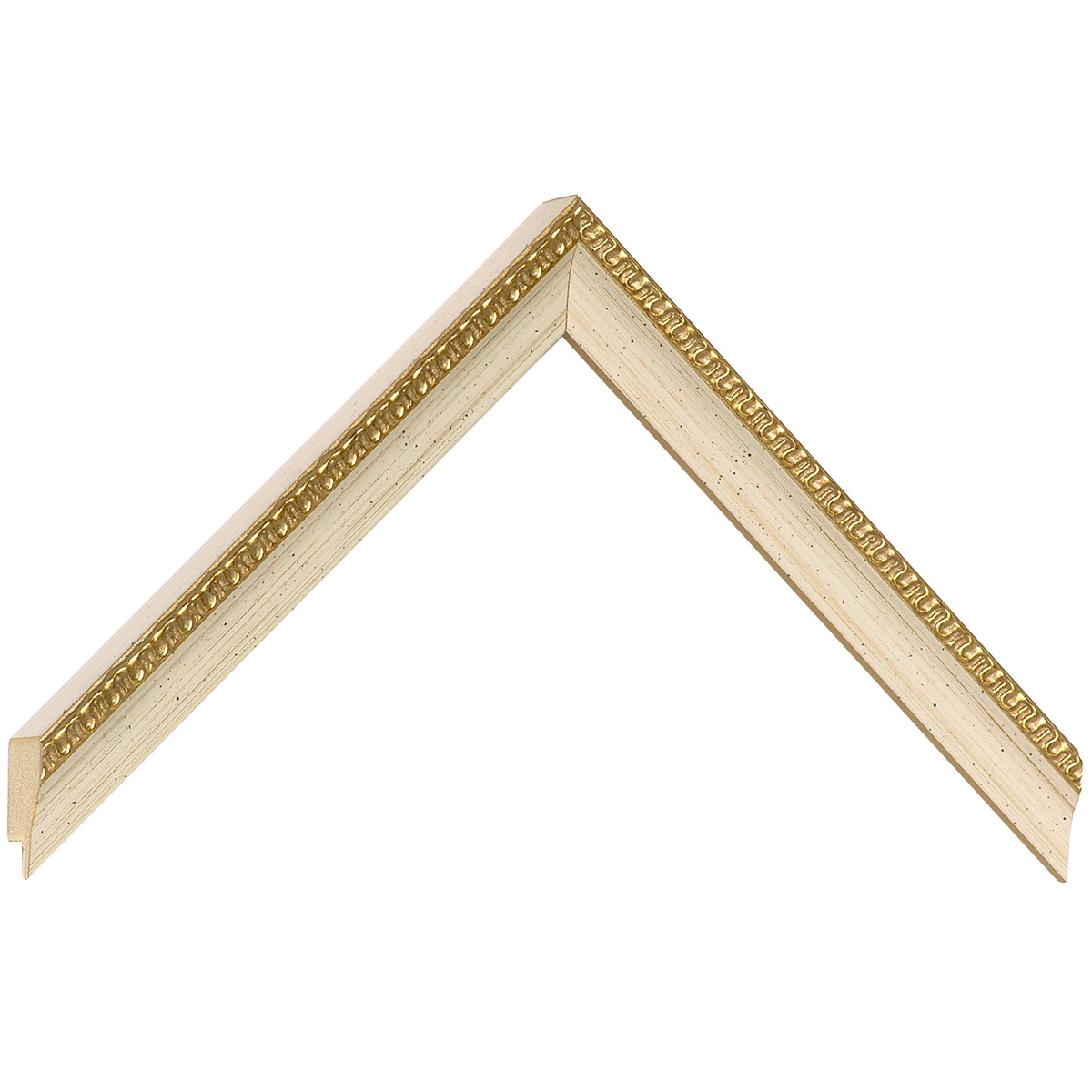 Baguette pin jointé - arg.20mm haut.20 - crème bande or -  Échantillons