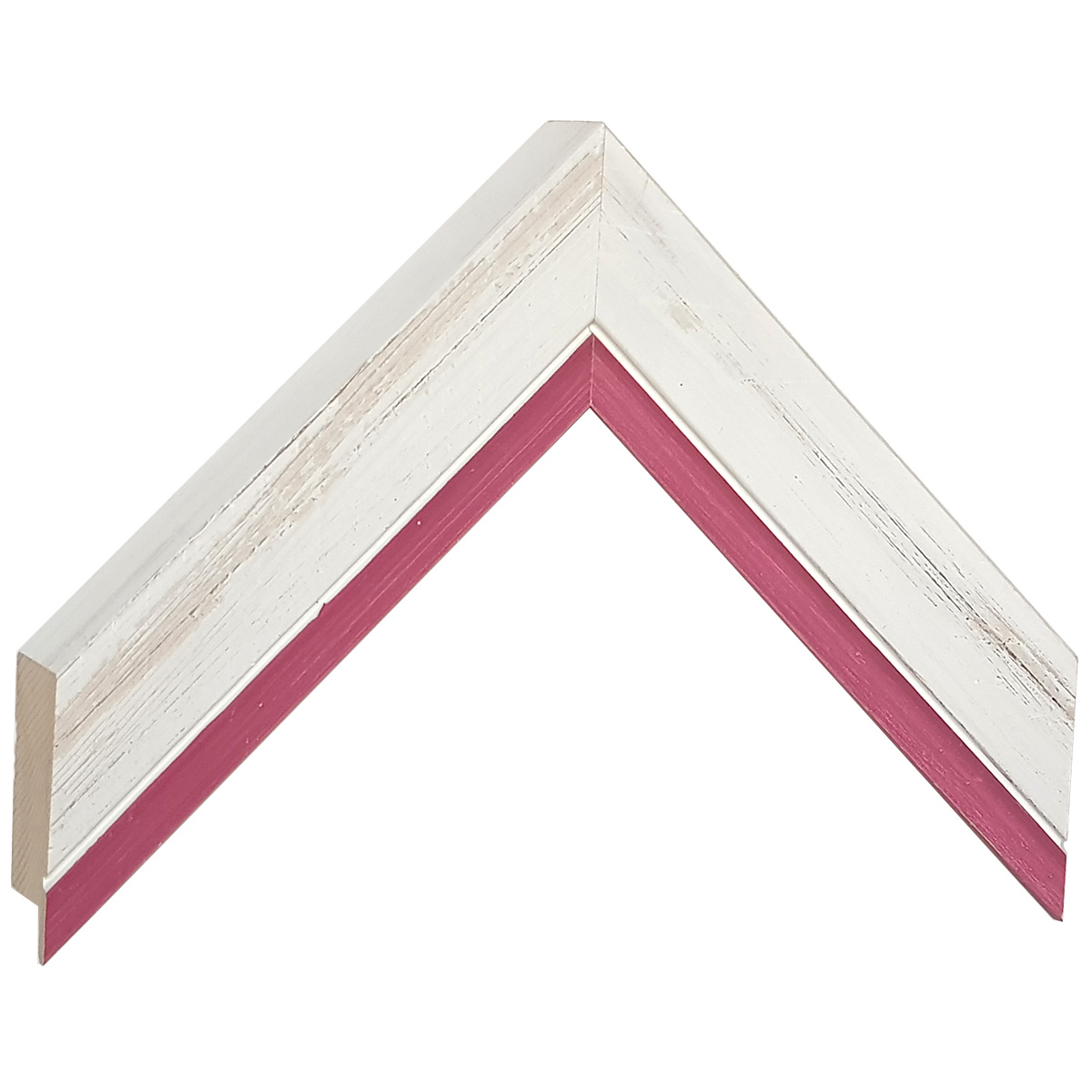 Baguette pin jointé, haut.33mm - blanc, bord fuchsia -  Échantillons