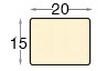 Baguettes pour châssis, ayous, 15x20mm - Profil