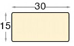 Baguettes pour châssis, ramin, 15x30mm - Profil